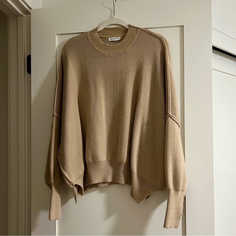 Vici - Women's Tan Oversized Sweater - Picture 3 of 3